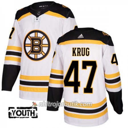 Barn Ishockey Boston Bruins Tröja Torey Krug 47 Adidas 2017-2018 Vit Authentic